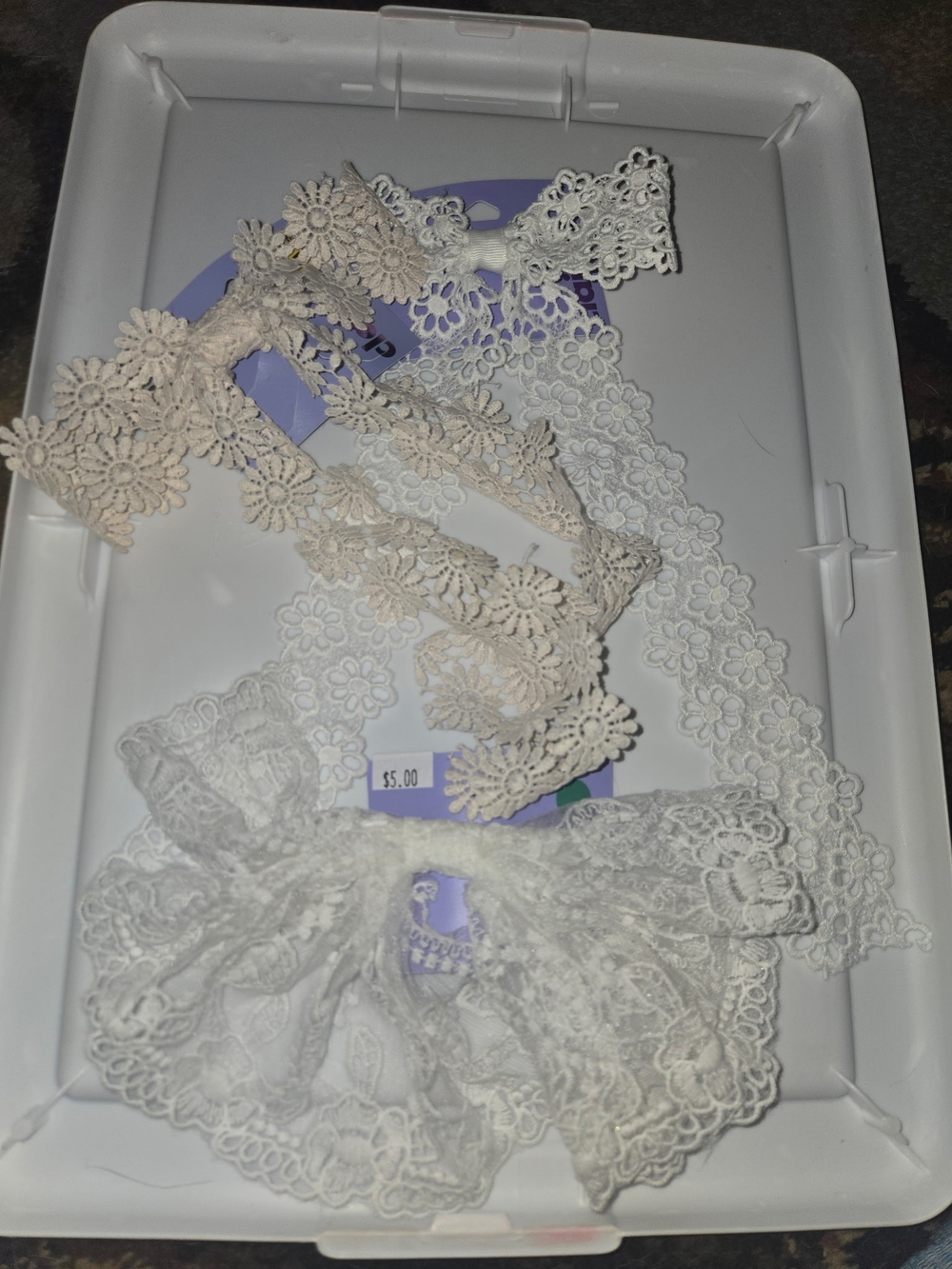 Unbranded Cream and White Floral Lace Trim Pack